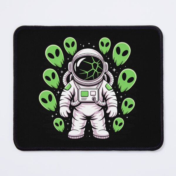 Item preview, Astronaut with Alien Ghosts – Halloween Neon Sci-Fi Space Design designed and sold by ColorSplash123.