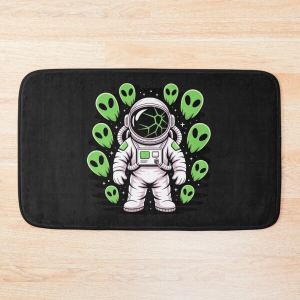 Item preview, Astronaut with Alien Ghosts – Halloween Neon Sci-Fi Space Design designed and sold by ColorSplash123.