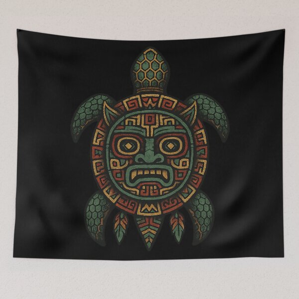 Item preview, Mayan Turtle Sun God Mask Tribal Ancient designed and sold by AncientVibes.