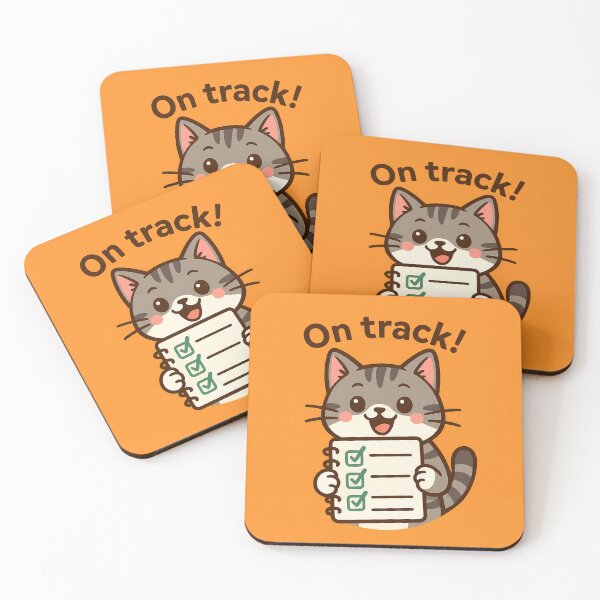 Item preview, On Track Checklist Cat Sticker designed and sold by Yuliya Brush.