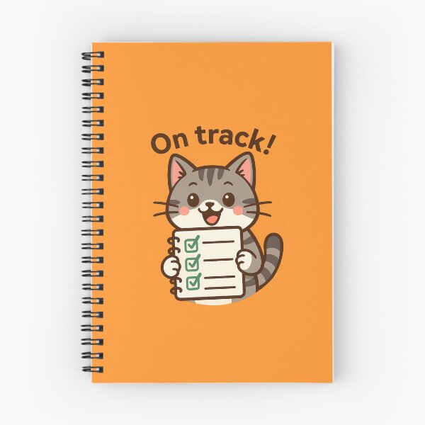 Item preview, On Track Checklist Cat Sticker designed and sold by Yuliya Brush.