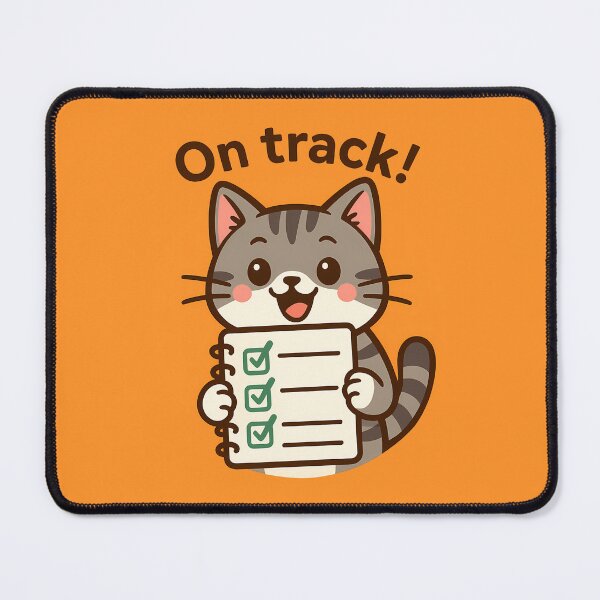 Item preview, On Track Checklist Cat Sticker designed and sold by Yuliya Brush.