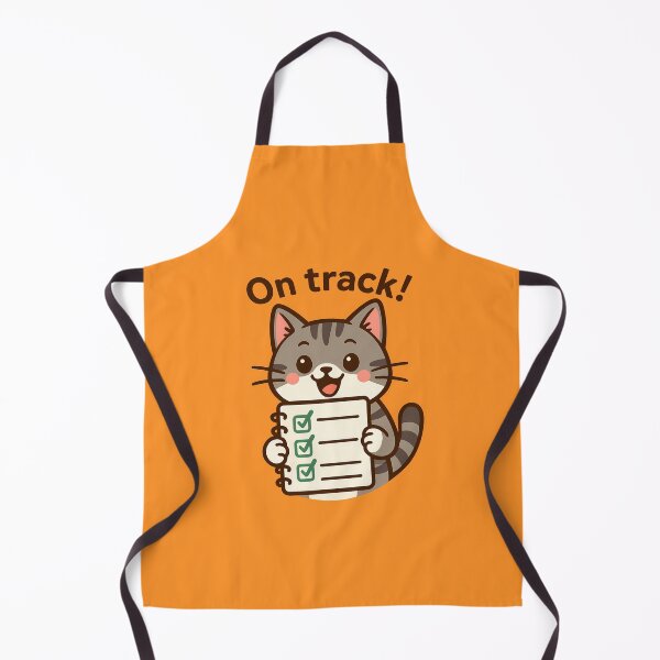 Item preview, On Track Checklist Cat Sticker designed and sold by Yuliya Brush.