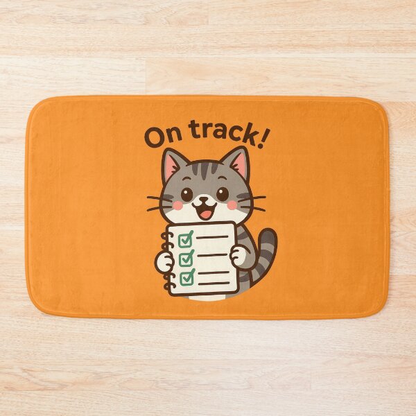 Item preview, On Track Checklist Cat Sticker designed and sold by Yuliya Brush.