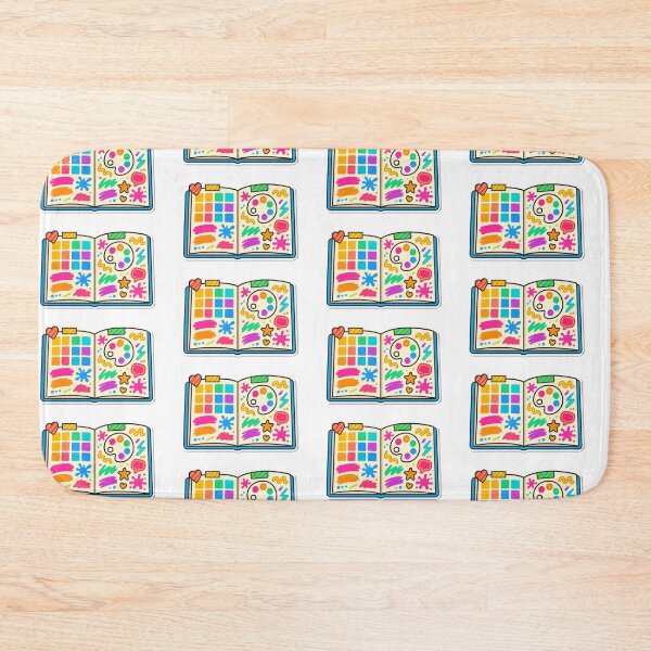 Item preview, Open schoolbook illustration featuring colorful art supplies, AI generated designed and sold by dvoevnore.