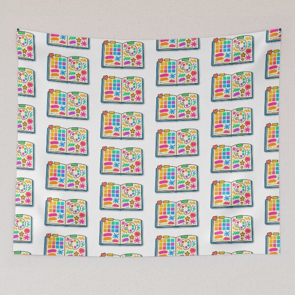 Item preview, Open schoolbook illustration featuring colorful art supplies, AI generated designed and sold by dvoevnore.