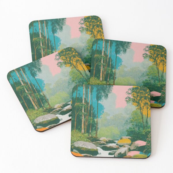 Item preview, Retro river landscape oil painting designed and sold by ArtHouseNiklas.