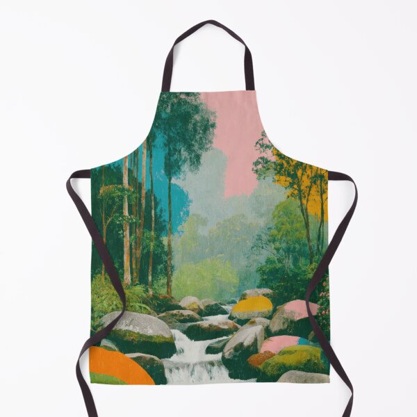 Item preview, Retro river landscape oil painting designed and sold by ArtHouseNiklas.