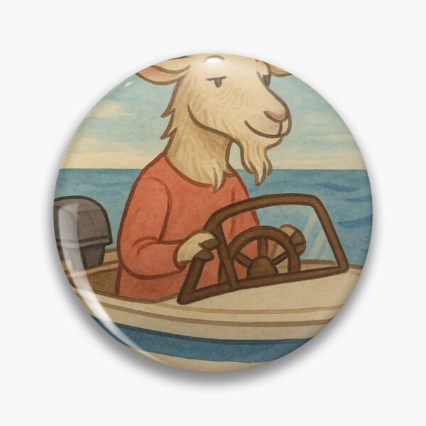 Item preview, Chillen goat on a boat.  designed and sold by LumberjackTNArt.