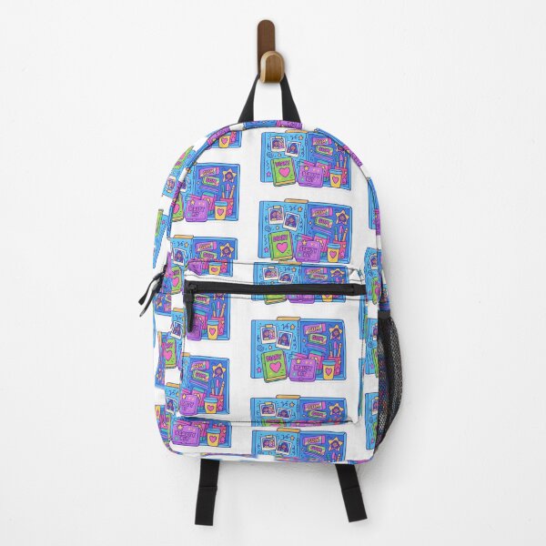 Item preview, Maximalist back to school illustration with colorful supplies and decorations, AI generated designed and sold by dvoevnore.