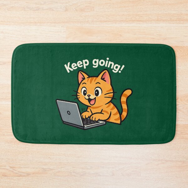 Item preview, Keep Going Motivational Cat Sticker designed and sold by Yuliya Brush.