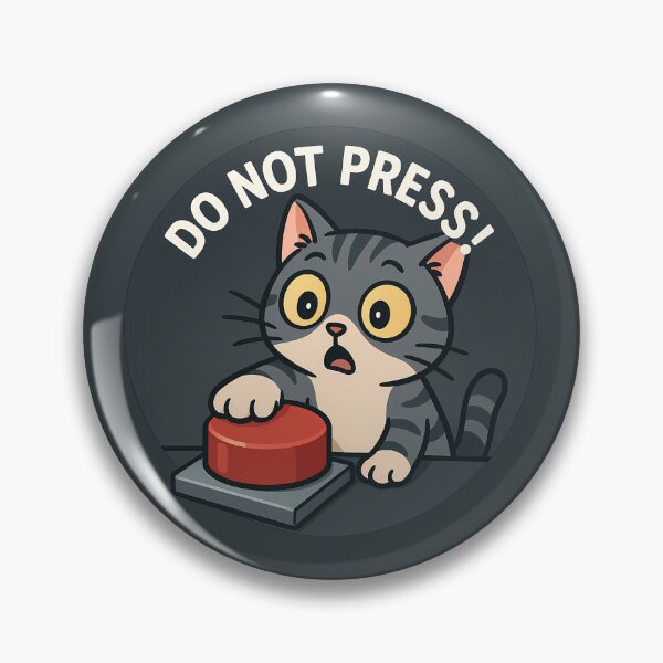 Item preview, Do Not Press Button Cat Sticker designed and sold by Yuliya Brush.