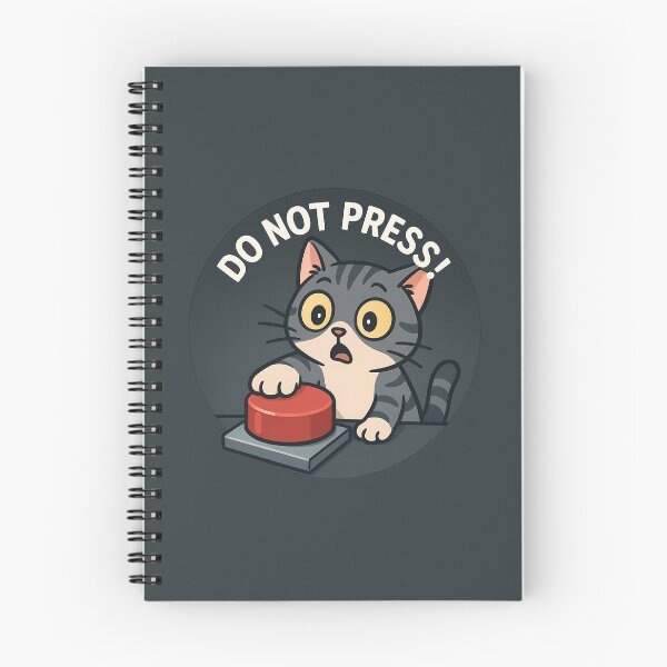 Item preview, Do Not Press Button Cat Sticker designed and sold by Yuliya Brush.