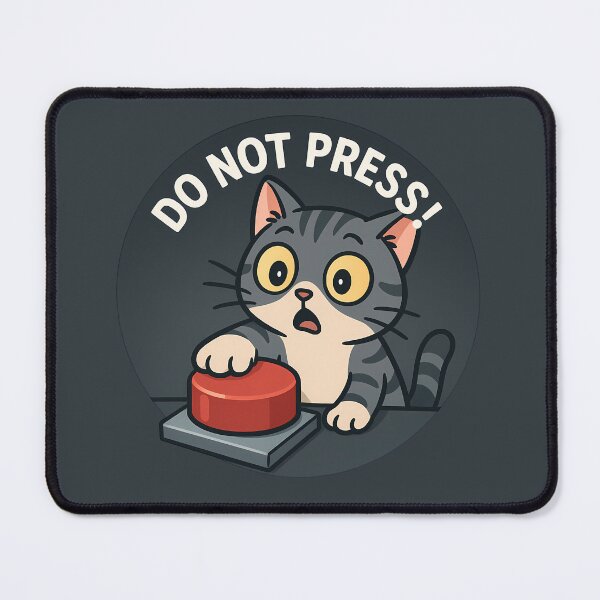 Item preview, Do Not Press Button Cat Sticker designed and sold by Yuliya Brush.