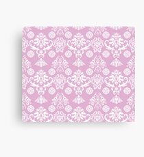 Pink and White Damask Pattern Canvas Print