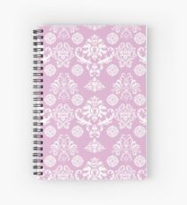 Pink and White Damask Pattern Spiral Notebook