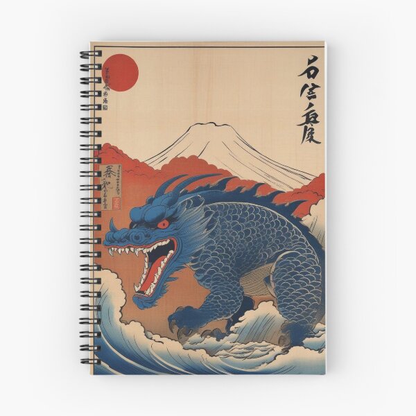 Item preview, Ukiyo-e Kaiju Dragon – Japanese Mythical Lizard Monster Print designed and sold by Vandy Fullam.