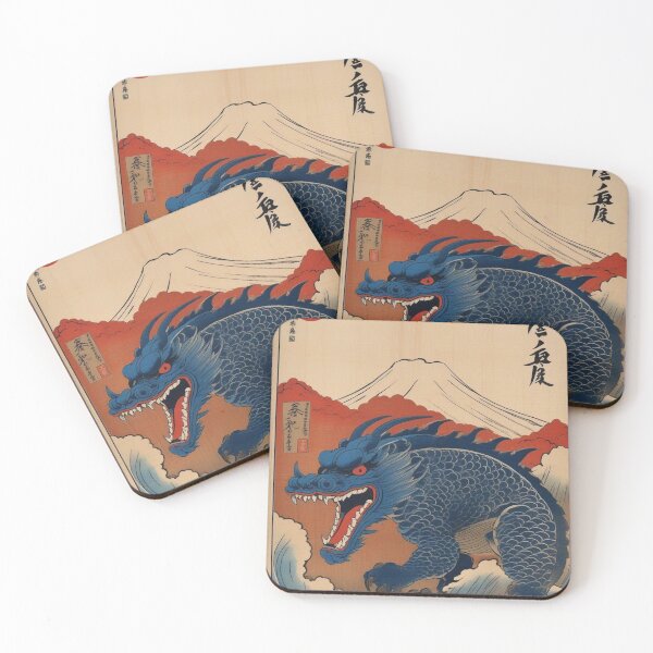 Item preview, Ukiyo-e Kaiju Dragon – Japanese Mythical Lizard Monster Print designed and sold by Vandy Fullam.