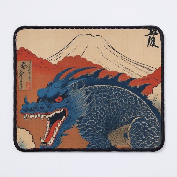 Item preview, Ukiyo-e Kaiju Dragon – Japanese Mythical Lizard Monster Print designed and sold by Vandy Fullam.
