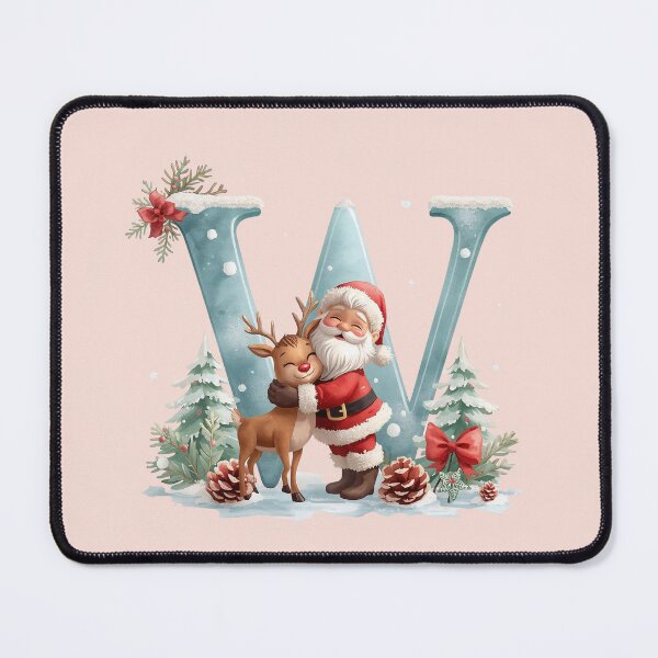 Item preview, Santa & Reindeer Monogram Letter W – Festive Personalized Christmas Holiday Alphabet Gift designed and sold by AmenAlways.