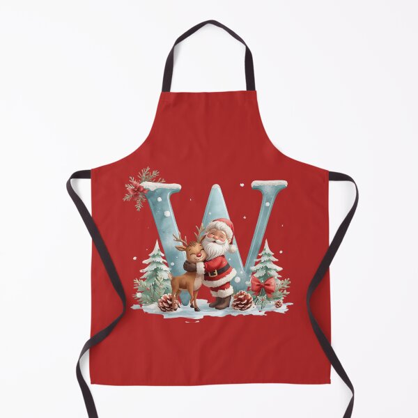 Item preview, Santa & Reindeer Monogram Letter W – Festive Personalized Christmas Holiday Alphabet Gift designed and sold by AmenAlways.