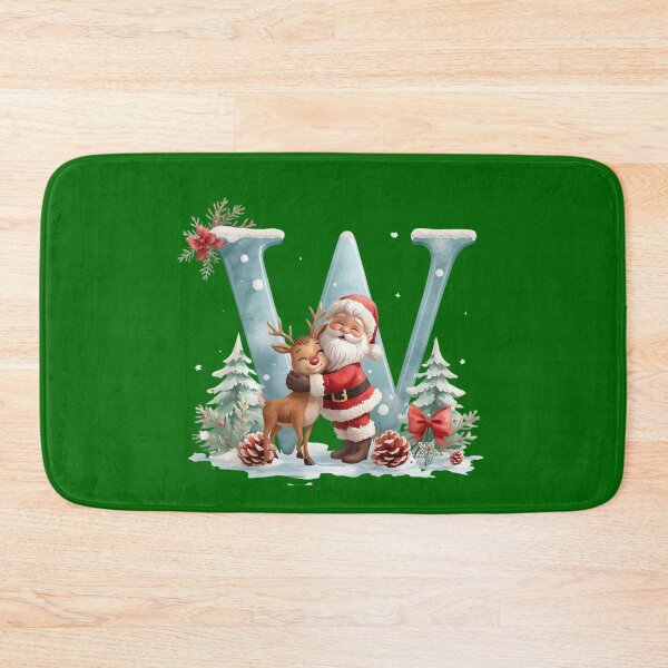 Item preview, Santa & Reindeer Monogram Letter W – Festive Personalized Christmas Holiday Alphabet Gift designed and sold by AmenAlways.