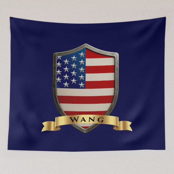 Item preview, Wang Family USA Shield, Stars & Stripes Pride Crest designed and sold by Highlandkings.
