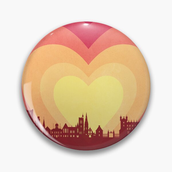 Item preview, Kelso Scotland Skyline Hearts Red Yellow designed and sold by ArtPrints.