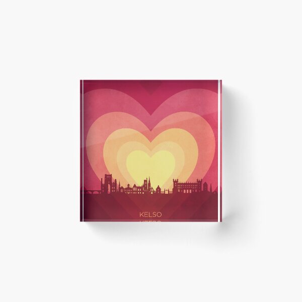 Item preview, Kelso Scotland Skyline Hearts Red Yellow designed and sold by ArtPrints.