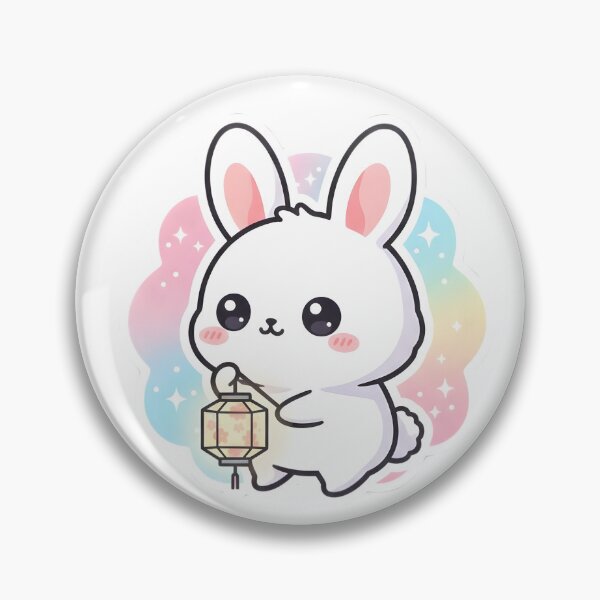 Item preview, Chibi Bunny Lantern  – Pastel Cartoon Outline Design designed and sold by Affiliora.