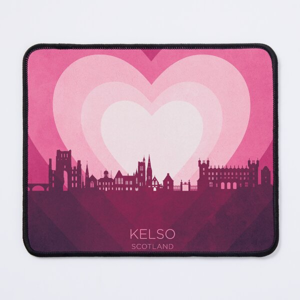 Item preview, Kelso Scotland Skyline Hearts Pink designed and sold by ArtPrints.