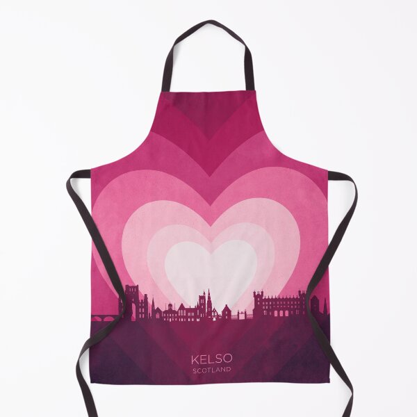 Item preview, Kelso Scotland Skyline Hearts Pink designed and sold by ArtPrints.