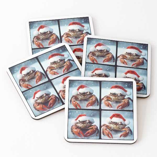 Item preview, Holiday Crab in Santa Hat – Cute & Funny Christmas Photobooth designed and sold by RockFireMerch.
