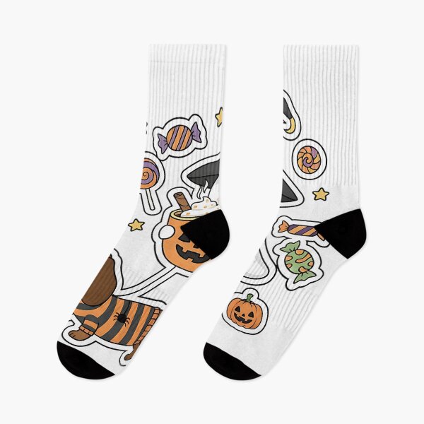 Item preview, Ghost with Dachshund Halloween Pumpkin Cute Spooky Dog Design designed and sold by ArtDesignTp.
