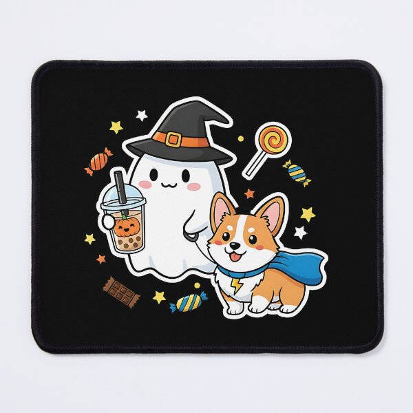 Item preview, Cute Ghost with Corgi Halloween Dog Bubble Tea Spooky Design designed and sold by ArtDesignTp.