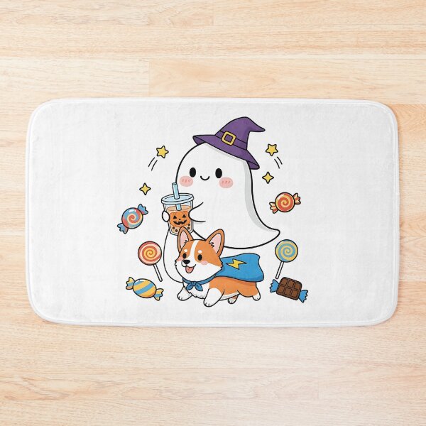 Item preview, Ghost with Corgi Halloween Dog Cute Candy Pumpkin Illustration designed and sold by ArtDesignTp.