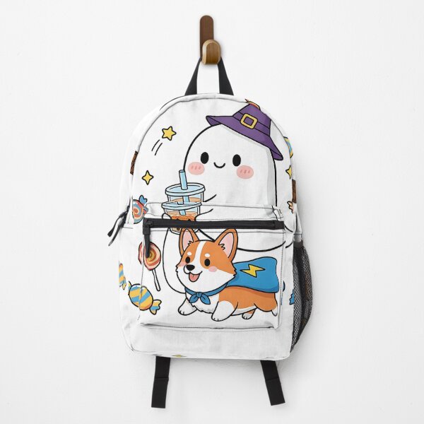 Item preview, Ghost with Corgi Halloween Dog Cute Candy Pumpkin Illustration designed and sold by ArtDesignTp.