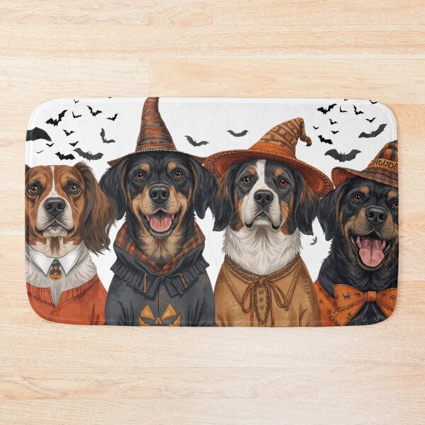 Item preview, Cute Dogs in Halloween Costumes with Witch Hats designed and sold by KikaDP.