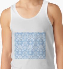 Blue and White Damask Pattern Tank Top