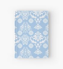 Blue and White Damask Pattern Hardcover Journal