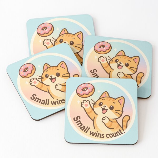Item preview, Small Wins Count Cat Sticker designed and sold by Yuliya Brush.