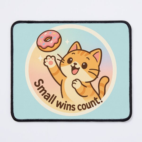 Item preview, Small Wins Count Cat Sticker designed and sold by Yuliya Brush.