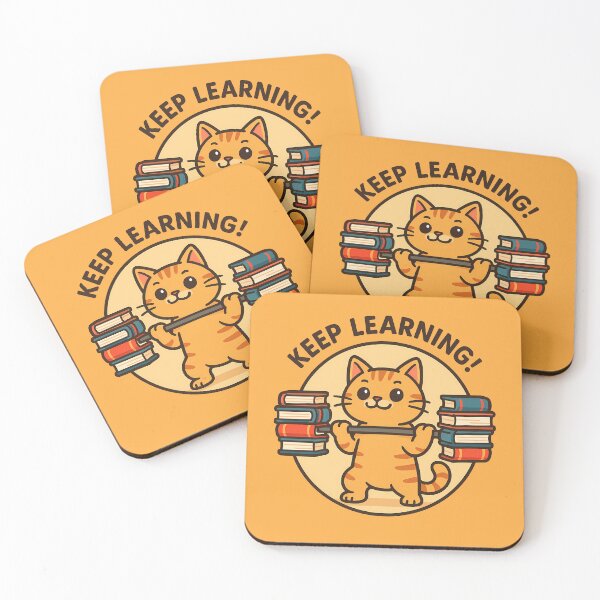 Item preview, Keep Learning Smart Cat Sticker designed and sold by Yuliya Brush.