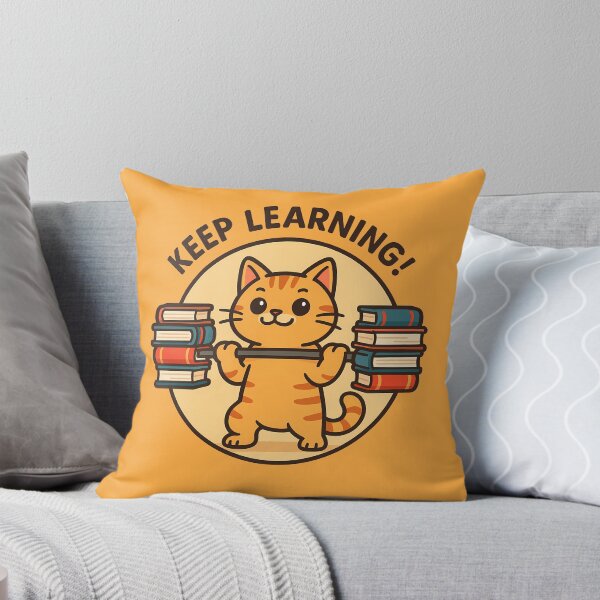 Item preview, Keep Learning Smart Cat Sticker designed and sold by Yuliya Brush.