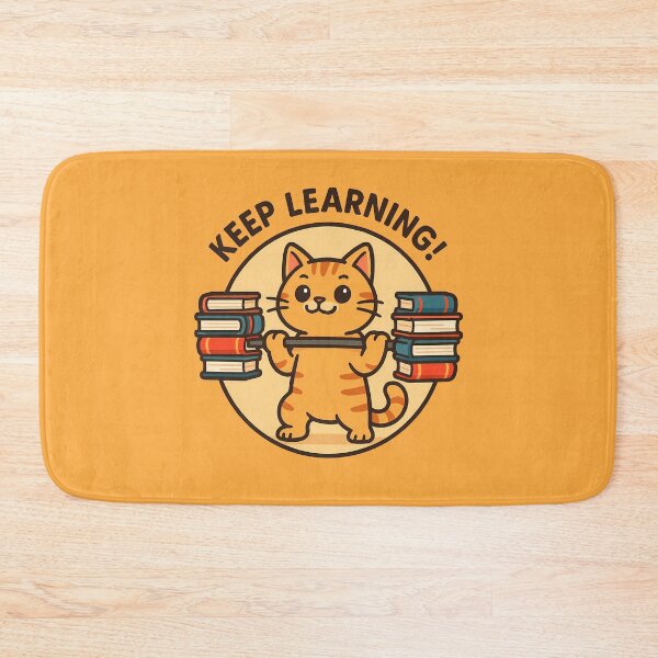 Item preview, Keep Learning Smart Cat Sticker designed and sold by Yuliya Brush.