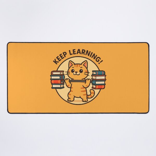 Item preview, Keep Learning Smart Cat Sticker designed and sold by Yuliya Brush.