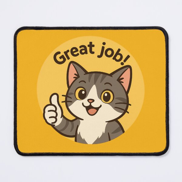Item preview, Great Job Thumbs Up Cat Sticker designed and sold by Yuliya Brush.