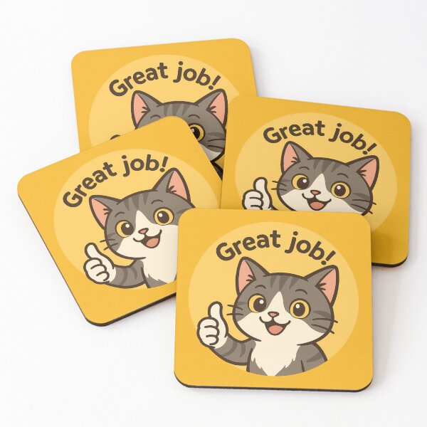 Item preview, Great Job Thumbs Up Cat Sticker designed and sold by Yuliya Brush.