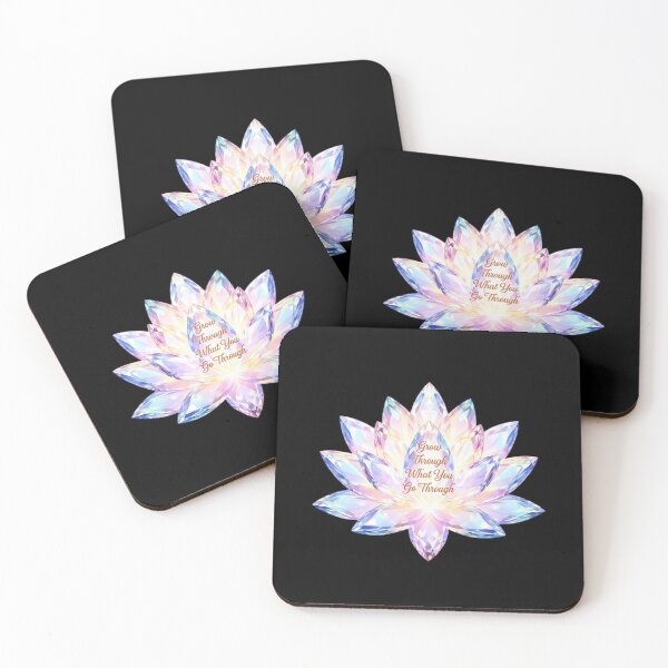 Item preview, Crystal Lotus Flower with Inspirational Quote – “Grow Through What You Go Through” designed and sold by Loo Loo.