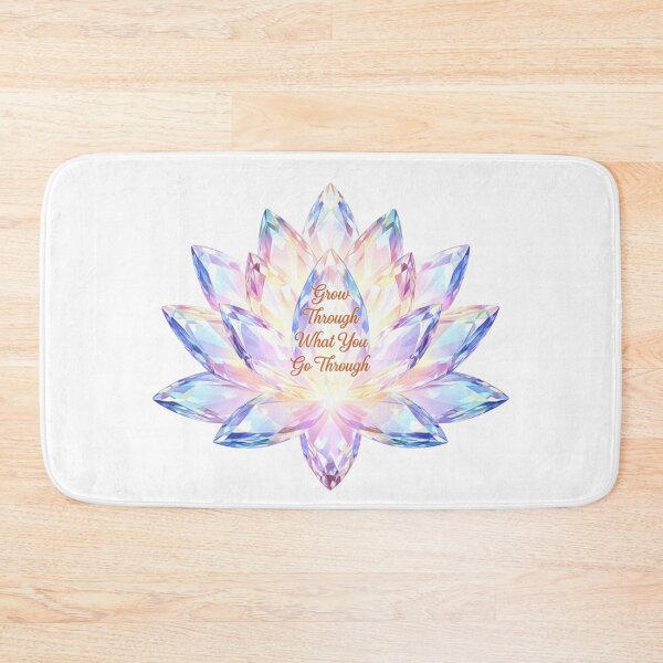 Item preview, Crystal Lotus Flower with Inspirational Quote – “Grow Through What You Go Through” designed and sold by Loo Loo.